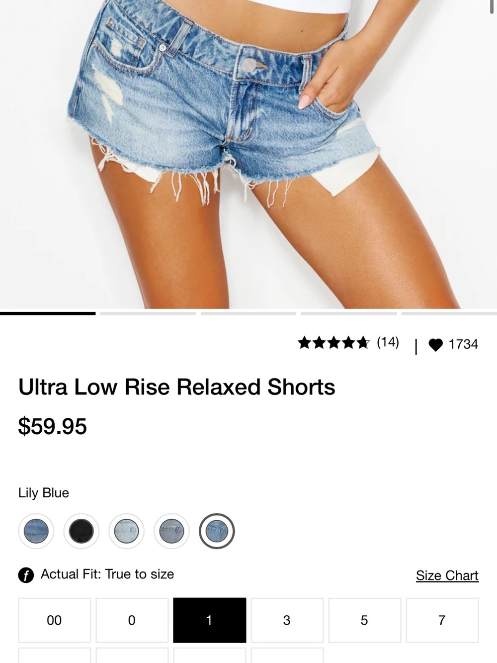 Garage Lily Blue Distressed Denim Shorts